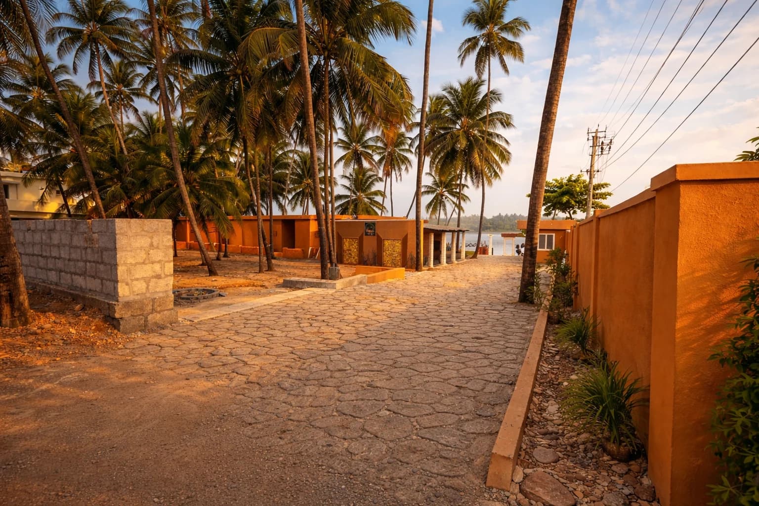 Serene morning view of the beach retreat entrance